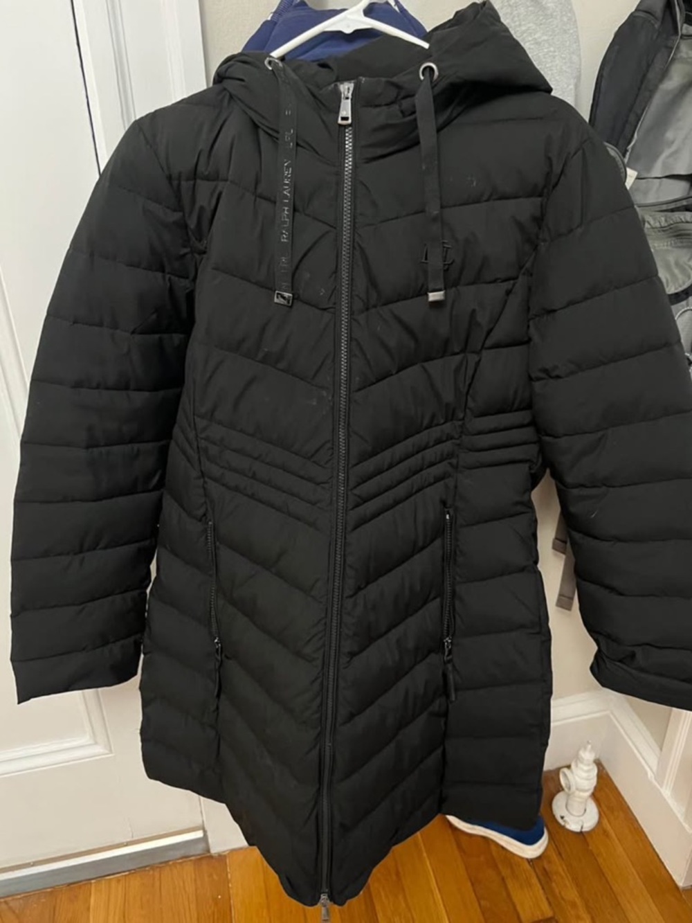 Ralph Lauren Black Quilted Hooded Jacket Large Black - Picture 2 of 3